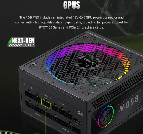 Блок живлення GAMEMAX RGB PRO 850G в Notebooker.ua фото 16