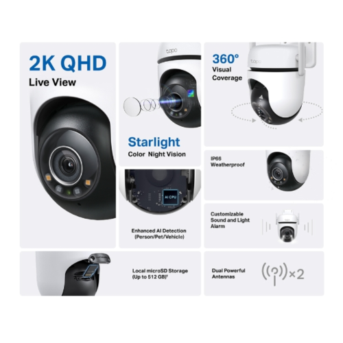 Хмарні Wi-Fi камери TP-LINK Tapo C520WS в Ноутбукер.ua фото 2