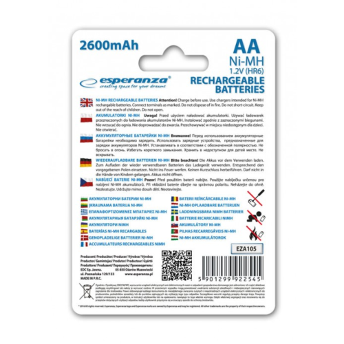 Акумулятор ESPERANZA EZA105 (AA x 2) в Ноутбукер.ua фото 2