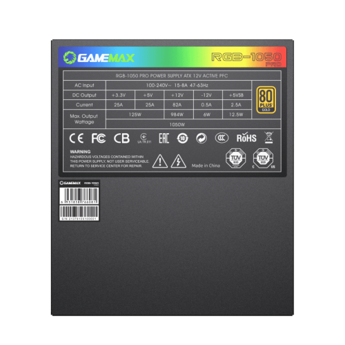 Блок живлення GAMEMAX RGB-1050 PRO в Notebooker.ua фото 10 Блок живлення GAMEMAX RGB-1050 PRO в Notebooker.ua фото 10