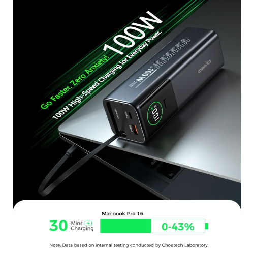 Універсальна мобільна батарея CHOETECH PD100W 20000mAh AC (B1012) в Ноутбукер.ua фото 2