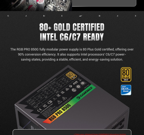Блок живлення GAMEMAX RGB PRO 850G в Notebooker.ua фото 14