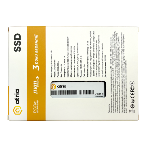 Накопичувач SSD ATRIA ATNVMX500S/512 в Ноутбукер.ua фото 4