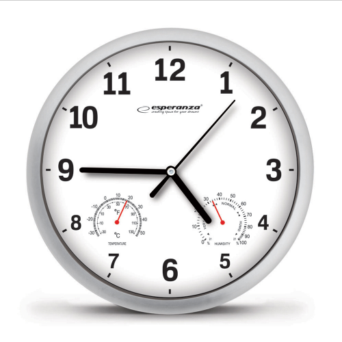 Настінний годинник ESPERANZA EHC016W CLOCK  LYON WHITE в Ноутбукер.ua