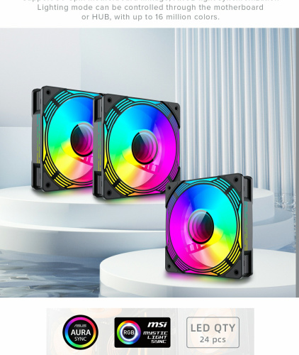 Кулер для корпуса GAMEMAX KF300R BK в Notebooker.ua фото 9