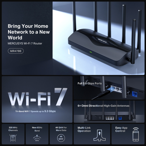 Wi-Fi роутер MERCUSYS MR47BE в Ноутбукер.ua фото 3