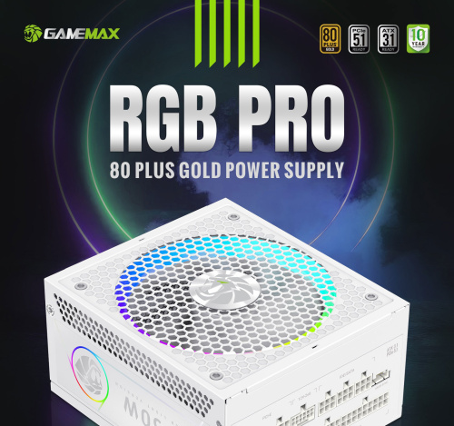 Блок живлення GAMEMAX RGB PRO 750G WH в Notebooker.ua фото 14
