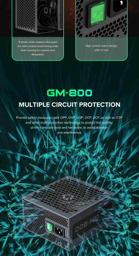 Блок живлення GAMEMAX GM-800 Modular  (GM-800  Modular ) в Ноутбукер.ua фото 19