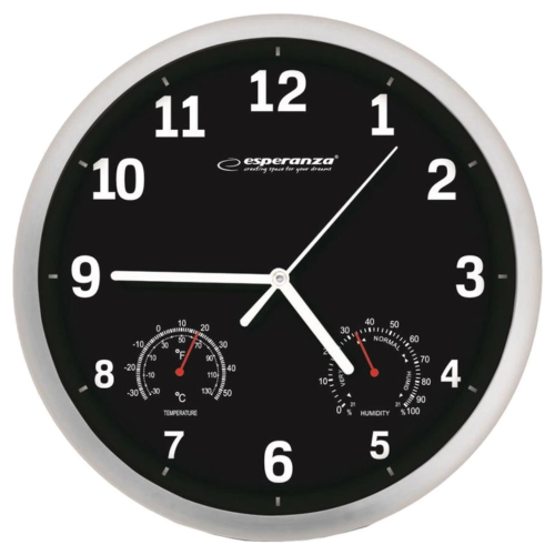 Настінний годинник ESPERANZA EHC016K CLOCK LYON  BLACK в Notebooker.ua