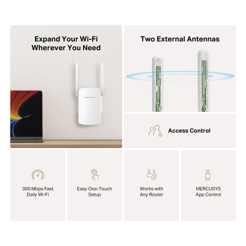 Ретранслятор Wi-Fi MERCUSYS ME12 в Ноутбукер.ua фото 3