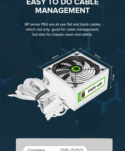 Блок живлення GAMEMAX GP-550-White в Notebooker.ua фото 22