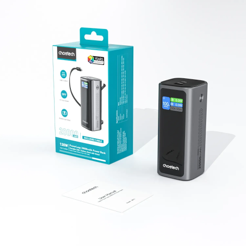 Універсальна мобільна батарея CHOETECH TFT 20000mAh PD130W (B815C) в Ноутбукер.ua фото 4