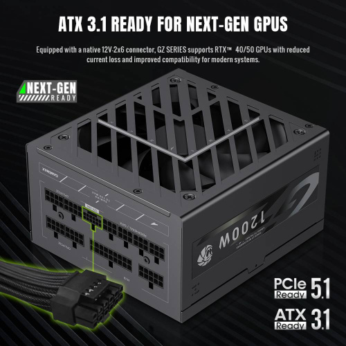 Блок живлення GAMEMAX GZ 1200G BK в Ноутбукер.ua фото 7