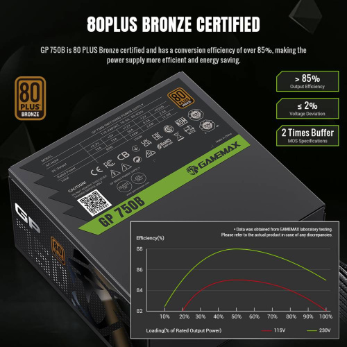 Блок живлення GAMEMAX GP 750B в Ноутбукер.ua фото 4