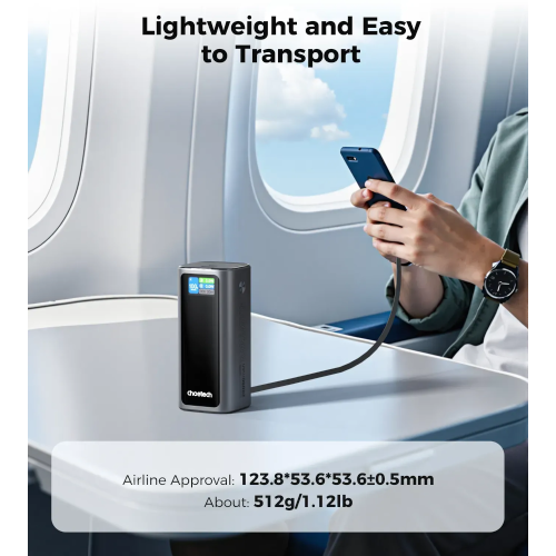 Універсальна мобільна батарея CHOETECH TFT 20000mAh PD130W (B815C) в Ноутбукер.ua фото 10