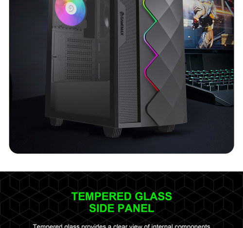 Корпус GAMEMAX Black Diamond CP в Ноутбукер.ua фото 14