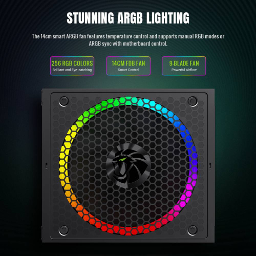 Блок живлення GAMEMAX RGB 750G в Ноутбукер.ua фото 3