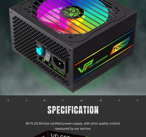 Блок живлення GAMEMAX VP 700S BK-RGB в Ноутбукер.ua фото 24