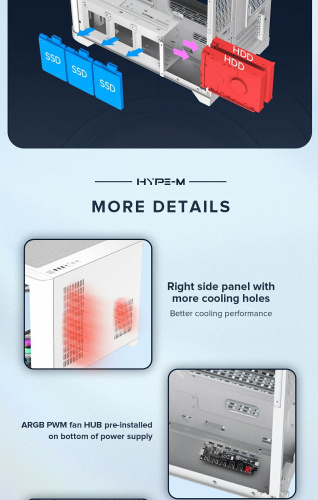 Корпус GAMEMAX HYPE-M White в Notebooker.ua фото 21