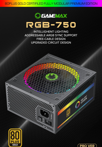 Блок живлення GAMEMAX RGB-750 PRO в Ноутбукер.ua фото 14