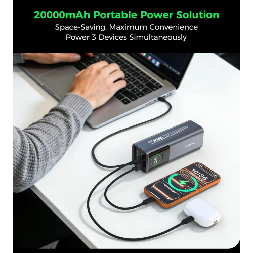 Універсальна мобільна батарея CHOETECH PD100W 20000mAh AC (B1012) в Ноутбукер.ua фото 4