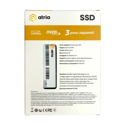 Накопичувач SSD ATRIA ATNVMX500S/128 в Ноутбукер.ua фото 5