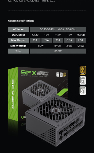 Блок живлення GAMEMAX GS-850G Black в Notebooker.ua фото 34