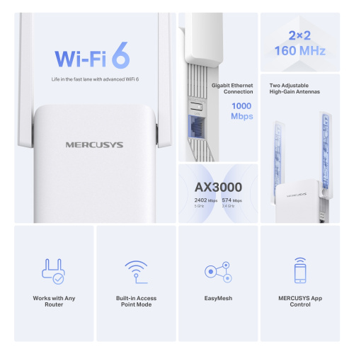 Ретранслятор Wi-Fi MERCUSYS ME80X в Ноутбукер.ua фото 3