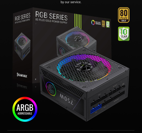 Блок живлення GAMEMAX RGB 750G в Ноутбукер.ua фото 25