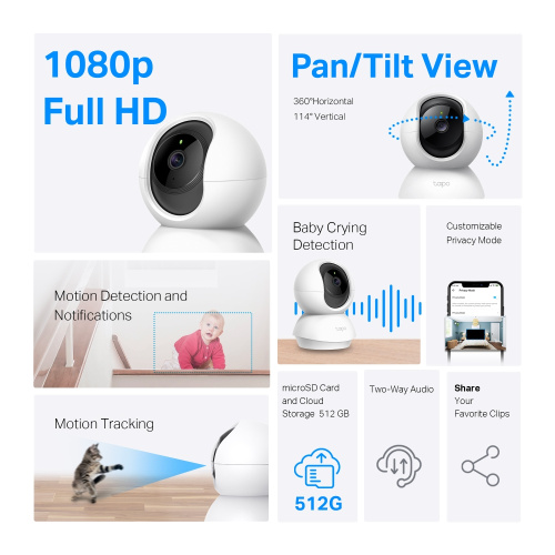Хмарні Wi-Fi камери TP-LINK Tapo C200C в Notebooker.ua фото 2