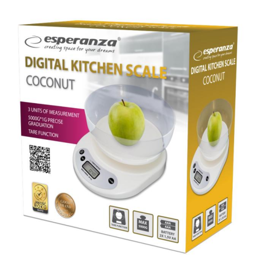 Ваги кухонні ESPERANZA EKS007 Kitchen Scale Coconut в Ноутбукер.ua фото 2