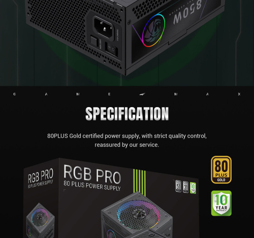 Блок живлення GAMEMAX RGB PRO 850G в Notebooker.ua фото 22