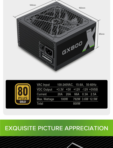 Блок живлення GAMEMAX GX-800 в Ноутбукер.ua фото 23