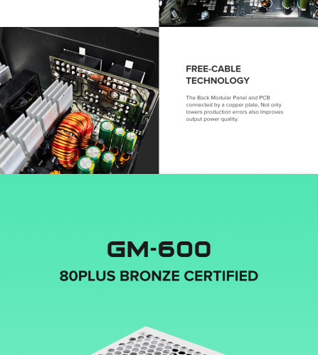 Блок живлення GAMEMAX GM-600 Modular white в Notebooker.ua фото 17