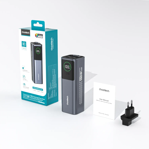 Універсальна мобільна батарея CHOETECH PD100W 20000mAh AC (B1012) в Ноутбукер.ua фото 9