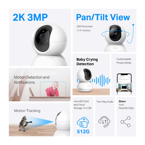 Хмарні Wi-Fi камери TP-LINK Tapo C210P2 в Notebooker.ua фото 2