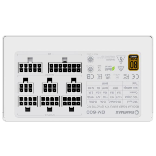 Блок живлення GAMEMAX GM-600 Modular white в Notebooker.ua фото 6