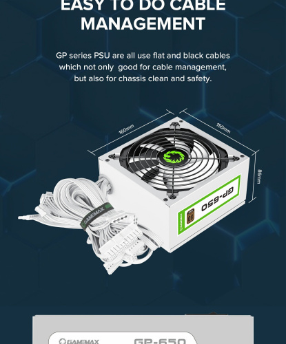 Блок живлення GAMEMAX GP-650-White в Ноутбукер.ua фото 20