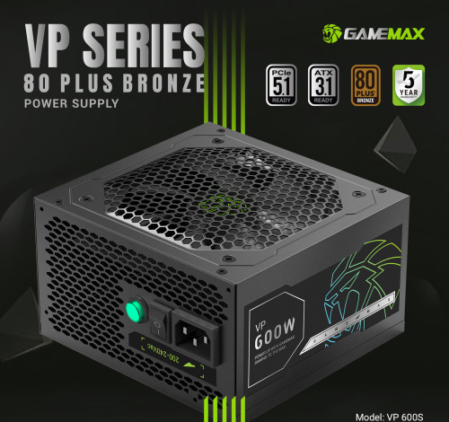 Блок живлення GAMEMAX VP 600S BK в Ноутбукер.ua фото 9