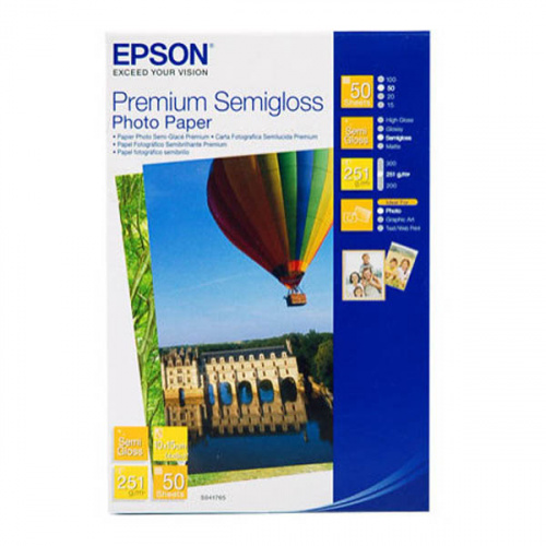 Фотопапір EPSON 10x15 Premium Semigl.(50sh) (C13S041765) в Ноутбукер.ua