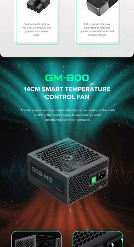 Блок живлення GAMEMAX GM-800 Modular  (GM-800  Modular ) в Ноутбукер.ua фото 20
