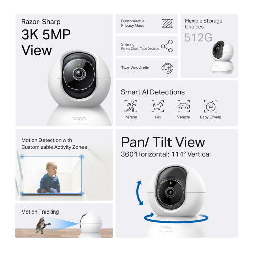 Хмарні Wi-Fi камери TP-LINK Tapo C230 в Notebooker.ua фото 3