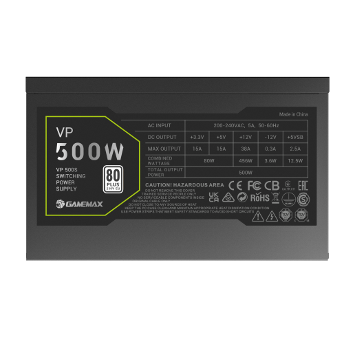 Блок живлення GAMEMAX VP 500S BK в Ноутбукер.ua фото 7